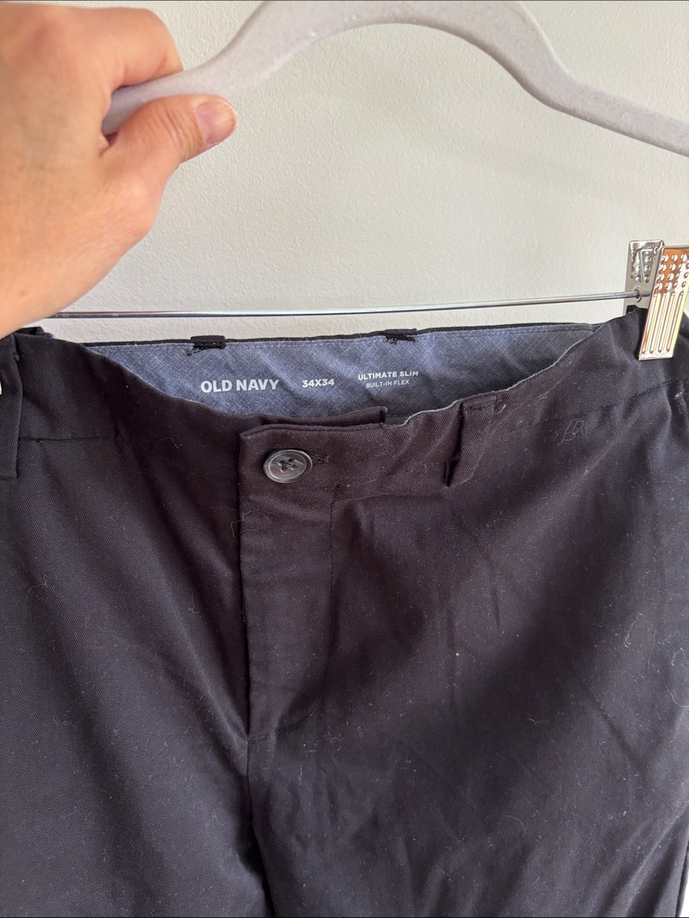 Old Navy Black Slim-Fit Chino Trousers 34x34